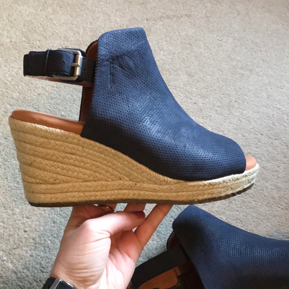 Navy Gentle Souls Wedges